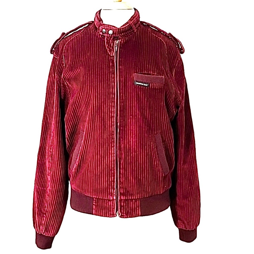 Vintage Members Only Burgundy Wide Wale Corduroy Bomber Jacket